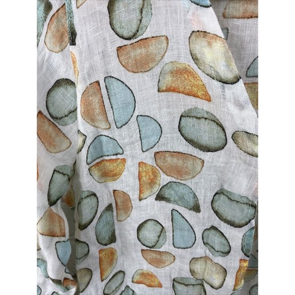 Click Color Me Cotton Lagenlook Linen 3/4 Sleeve Long Vest Cardigan Small Artsy - Picture 3 of 6